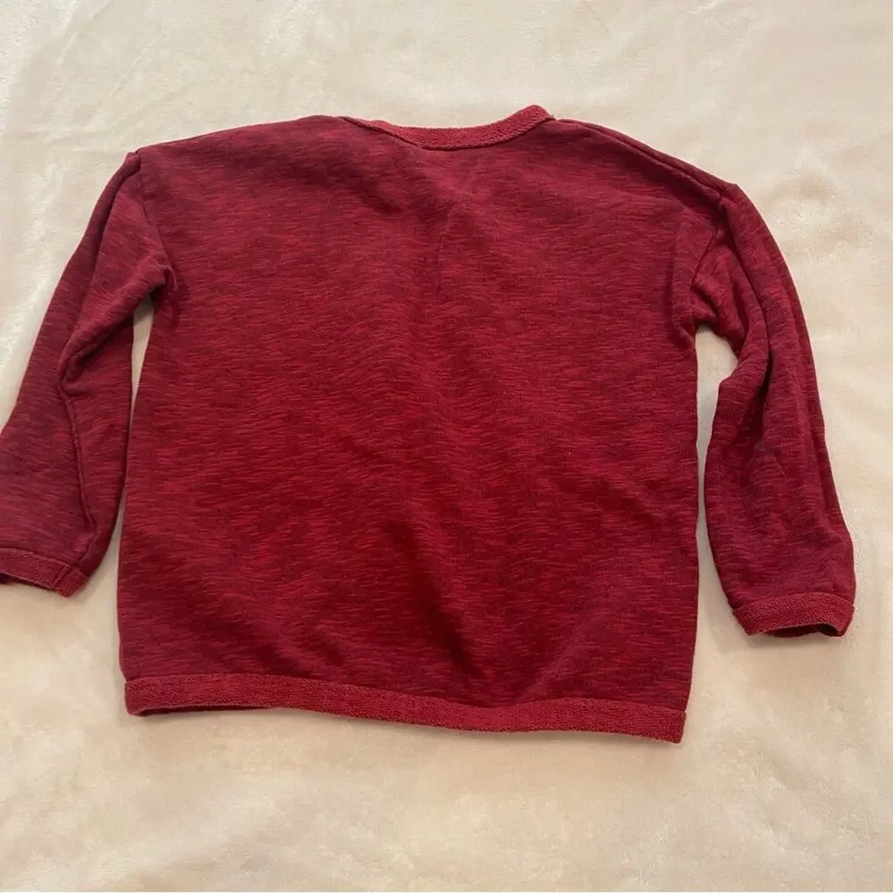Zara Kids Embroidered Sweatshirt sz 6 Red Zara Sweatshirt
